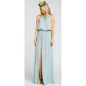 Heather Halter Open Back Bridesmaid Dress
